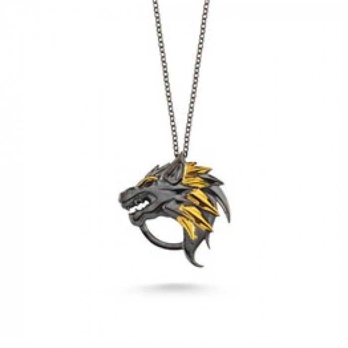Gold Plated Dragon Silver Necklace